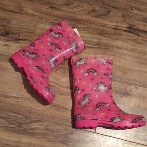 Rain boots pink with unicorns